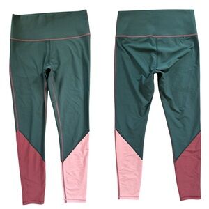 SUMMERSALT Green Red & Pink Colorblock High Rise Leggings Size 6